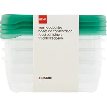 HEMA Vershoudbakjes 600ml 4 Stuks