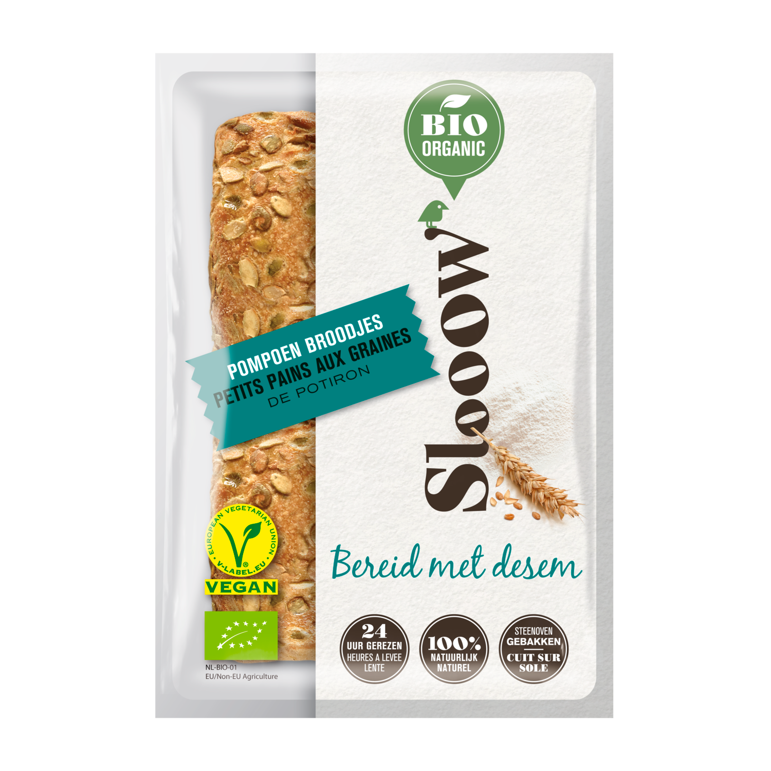 SlooOW Bio Organic Crispy Pompoen Broodjes 320 g