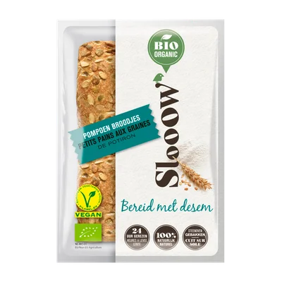 SlooOW Bio Organic Crispy Pompoen Broodjes 320 g