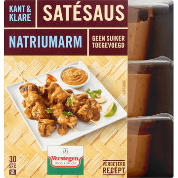 Verstegen Kant & Klare Satésaus Natriumarm 3 x 80 ml