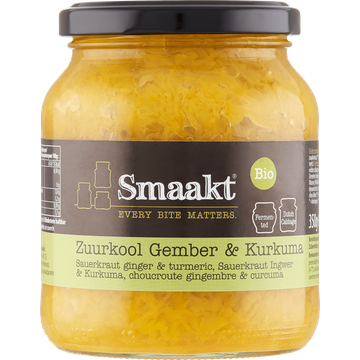 Smaakt Bio Zuurkool Gember & Kurkuma 350 g