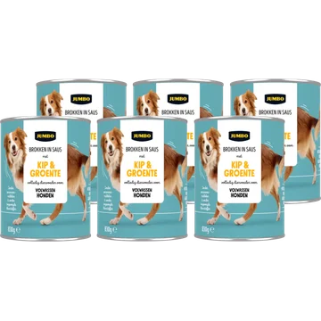 Jumbo Hondenbrokken in Saus Kip en Groenten 6 x 830 g