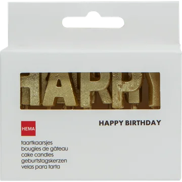 HEMA Taartkaarsjes Happy Birthday Goud