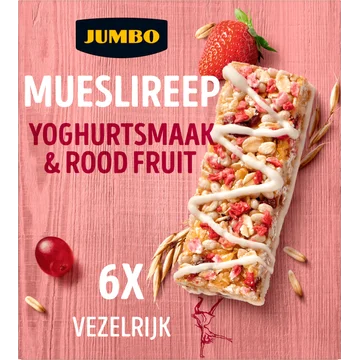 Jumbo Mueslireep Yoghurtsmaak & Rood Fruit 6 Stuks