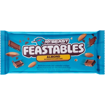 MrBeast Feastables Melkchocolade met Amandel Stukjes 60g
