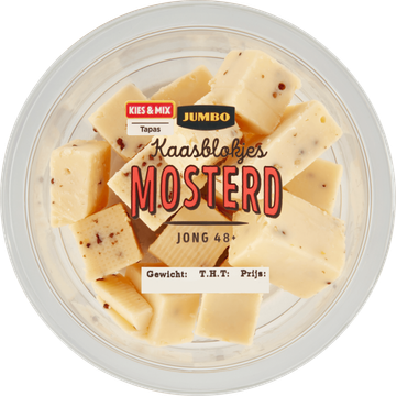 Jumbo Kaasblokjes Mosterd Jong 48+ 100 g
