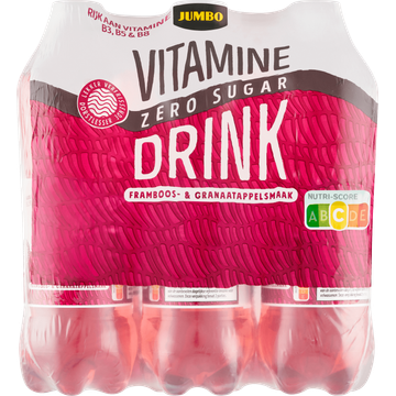 Jumbo Vitaminedrink  Zero Sugar Framboos- & Granaatappelsmaak 6 x 500ML
