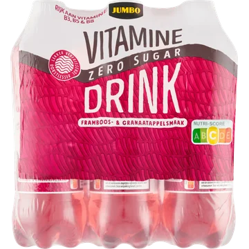 Jumbo Vitaminedrink  Zero Sugar Framboos- & Granaatappelsmaak 6 x 500ML