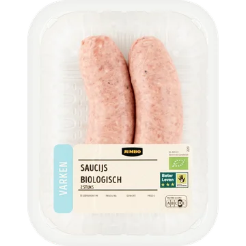 Jumbo Varkenssaucijs Biologisch 2 Stuks