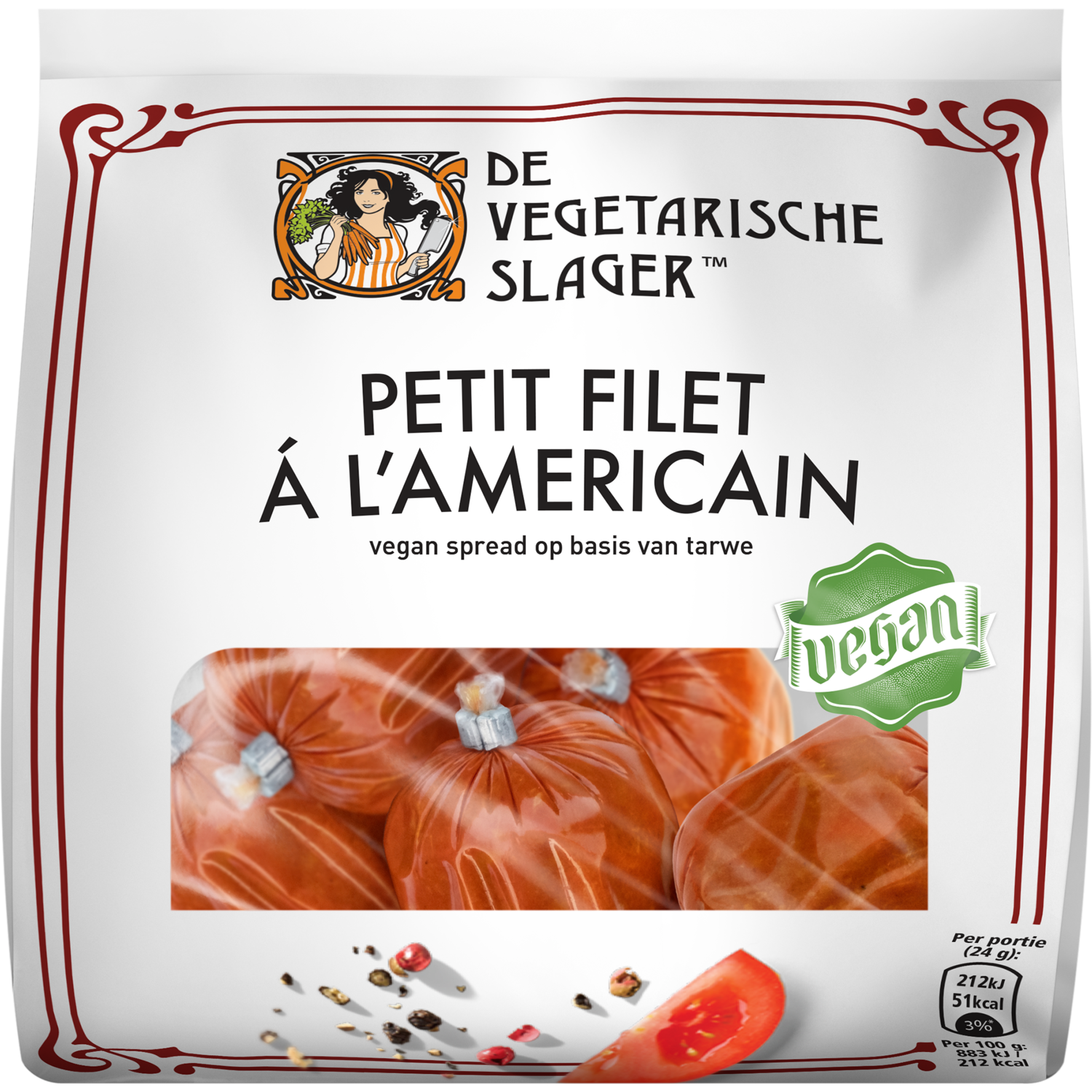 De Vegetarische Slager Petit Filet á l'Americain 5 Stuks 120 g