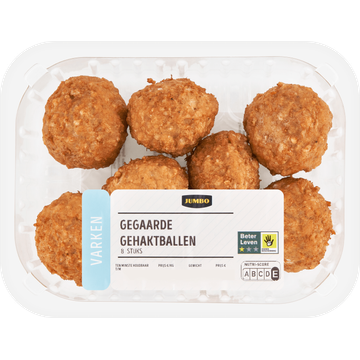 Jumbo Gegaarde Gehaktballen Varken 8 Stuks