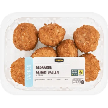 Jumbo Gegaarde Gehaktballen Varken 8 Stuks