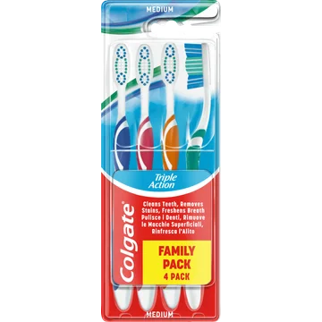 Colgate Triple Action Medium Tandenborstel 4 Stuks