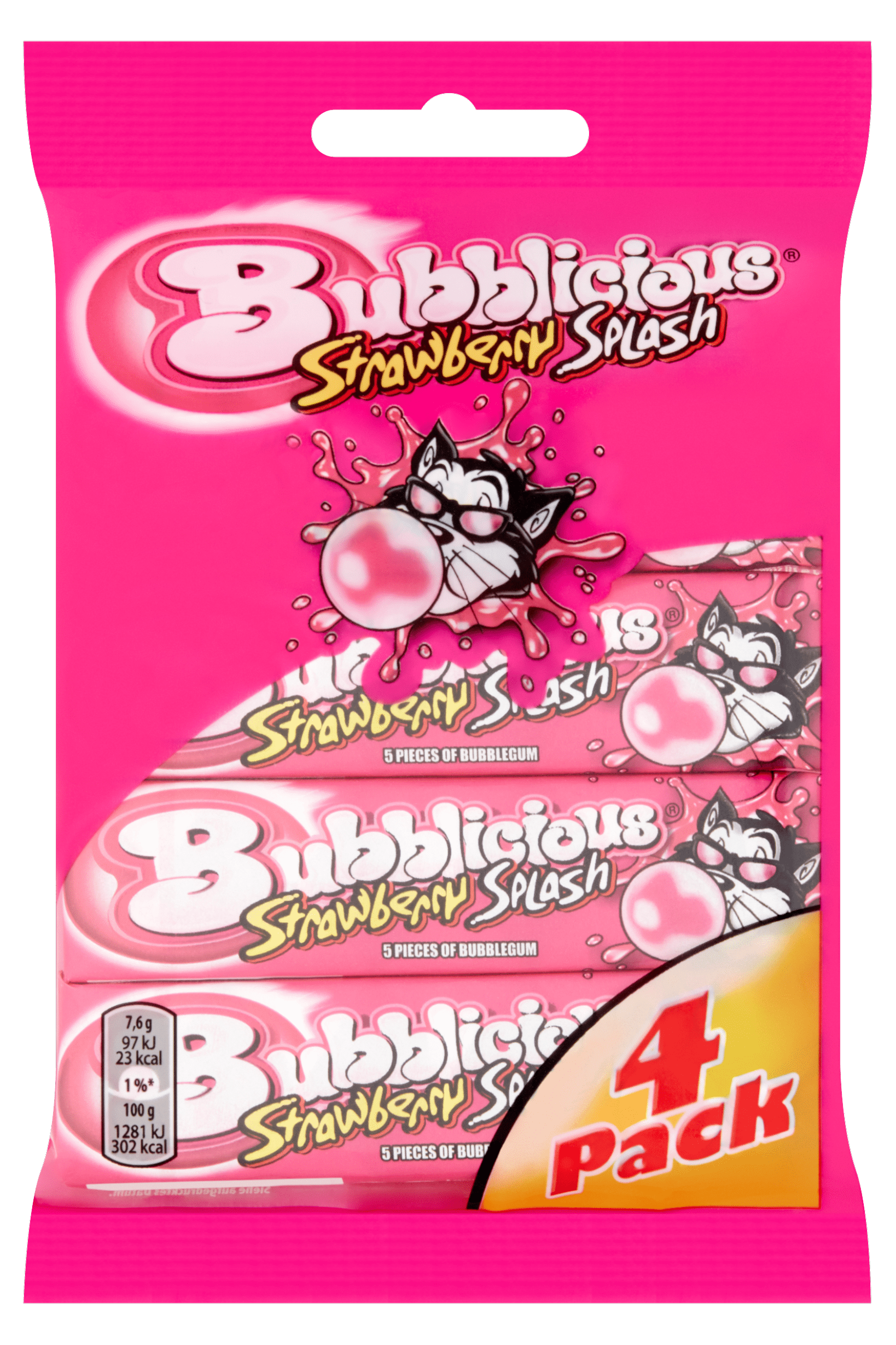 Bubblicious Strawberry splash kauwgom 4-pack