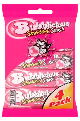 Bubblicious Strawberry splash kauwgom 4-pack