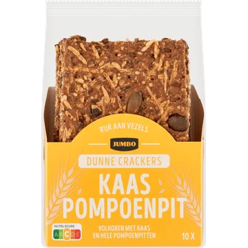 Jumbo Dunne Crackers Kaas & Pompoenpitten 10 Stuks