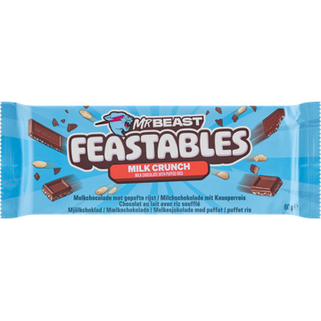 Feastables MrBeast Melk Crunch Chocolade Reep 60 g