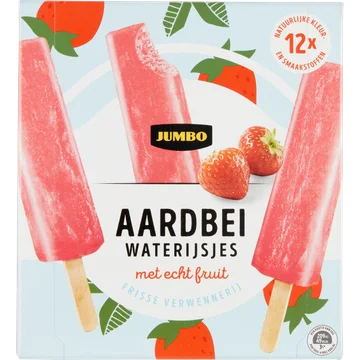 Jumbo Aardbei Waterijsjes met Echt Fruit 12 Stuks