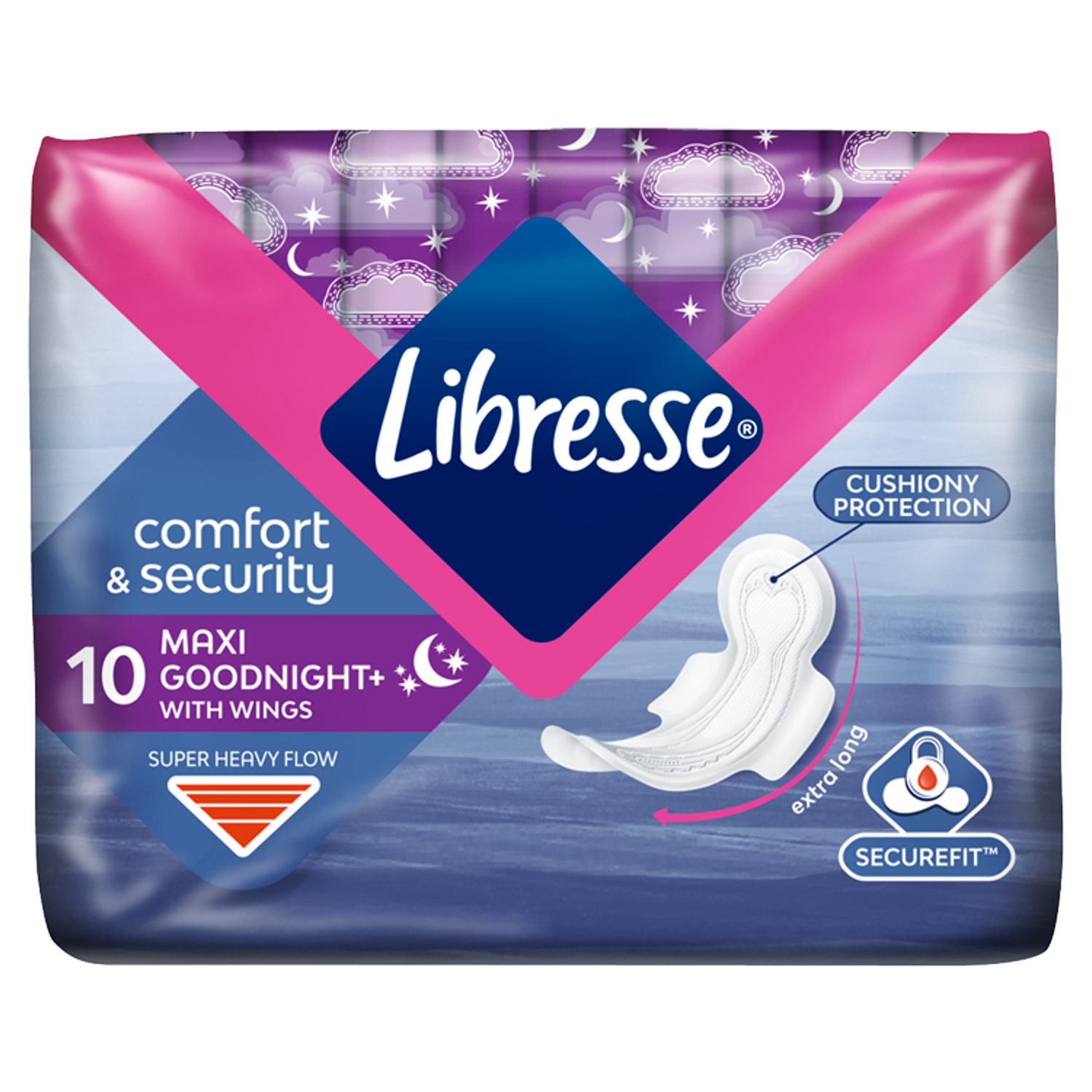 Libresse Maxi Goodnight Wings Maandverband 10 Stuks