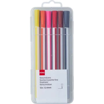 HEMA Fijnschrijvers 0,4 mm 12 Stuks