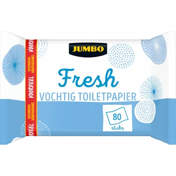 Jumbo Vochtig Toiletpapier Fresh Voordeelverpakking 80 Stuks