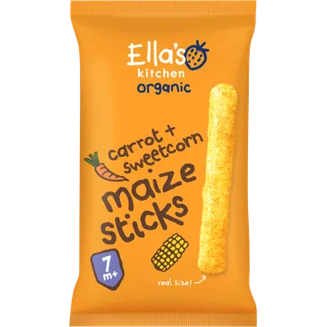 Ella's Kitchen Maize sticks wortels + maïs 7+ biologisch 16 g