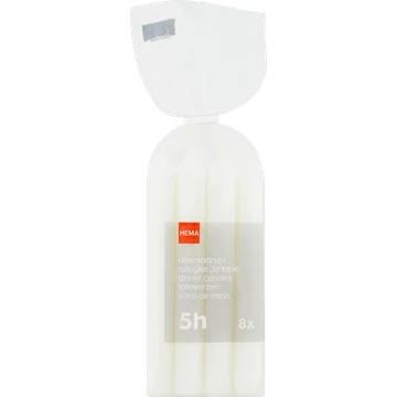 HEMA Korte Kaarsen Wit 8 Stuks