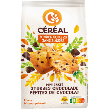 Céréal Zonder Suikers Mini Cakes Stukjes Chocolade 7 x 28 g