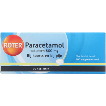 Roter Paracetamol tabletten 500 mg, 20 stuks