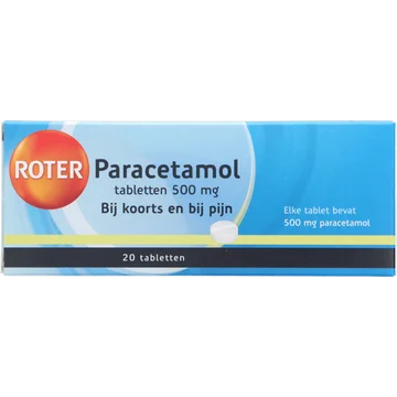 Roter Paracetamol tabletten 500 mg, 20 stuks