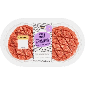 Jumbo Burger Rund- en Varkensvlees 2 Stuks
