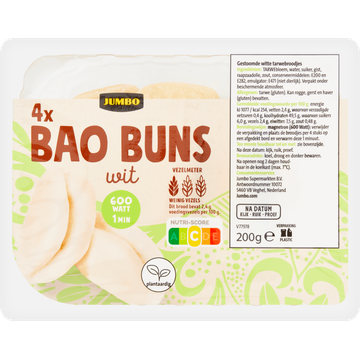 Jumbo Bao Buns Wit 4 Stuks