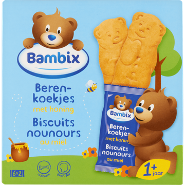Bambix Berenkoekjes met Honing 1+ Yaar 6 x 2 Stuks 150 g