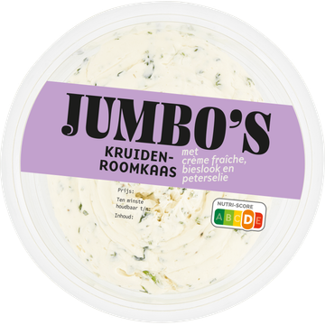 Jumbo's Kruidenroomkaas met Crème Fraîche, Bieslook en Peterselie 120 g