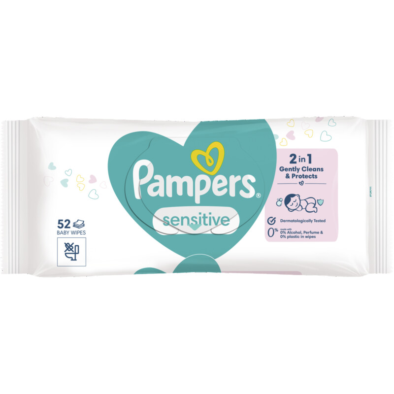Pampers Sensitive Babydoekjes, 52 Doekjes