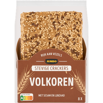 Jumbo Stevige Crackers Volkoren met Sesam en Lijnzaad 8 Stuks