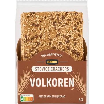 Jumbo Stevige Crackers Volkoren met Sesam en Lijnzaad 8 Stuks