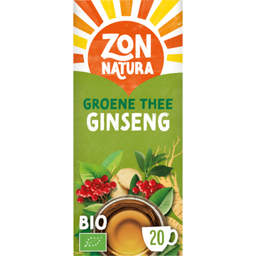Zonnatura Bio Groene Thee Ginseng 20 Zakjes 36 g