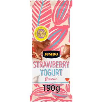 Jumbo Melkchocolade Aardbei-Yoghurt Smaak 190 g