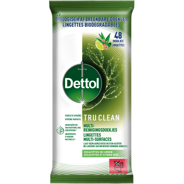 Dettol Tru Clean Multi-Reinigingsdoekjes Eucalyptus en Limoen 48 Doekjes