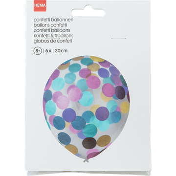 HEMA Confetti Ballonnen 30 cm 6 Stuks