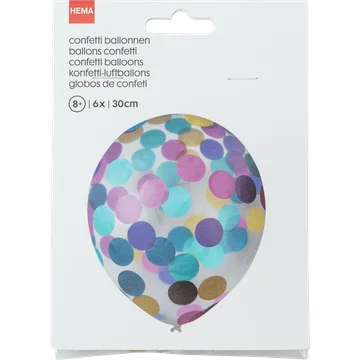 HEMA Confetti Ballonnen 30 cm 6 Stuks