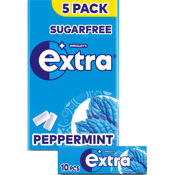 EXTRA Peppermint Suikervrije kauwgom 5x10 Stuks
