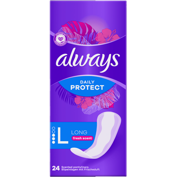 Always Daily ProtectIn legkruisjes Long met Frisse Geur 24 Stuks