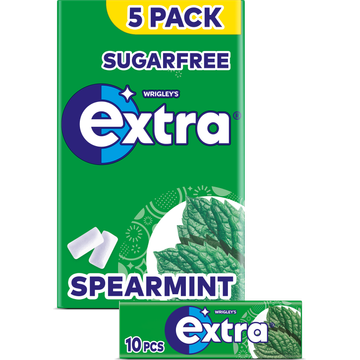 EXTRA Spearmint Suikervrije kauwgom 5x10 Stuks