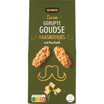 Jumbo Luxe Gerijpte Goudse Kaaskoekjes met Bieslook 75 g