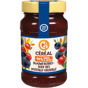 Céréal Minder Suikers Confituur Blauwe Bosbes-Rode Bes 270 g