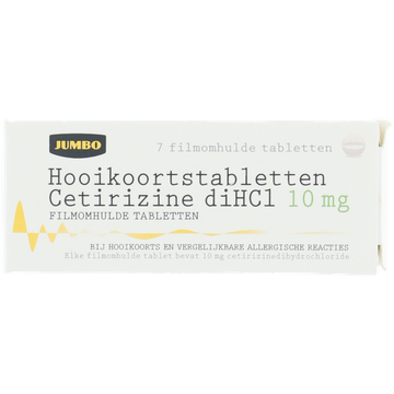 Jumbo Hooikoortstabletten Cetirizine diHCl 10 mg 7 Stuks