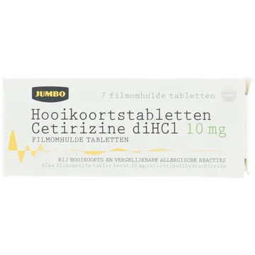 Jumbo Hooikoortstabletten Cetirizine diHCl 10 mg 7 Stuks