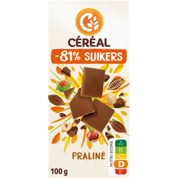 Céréal Minder Suikers Melkchocolade Praliné 100 g